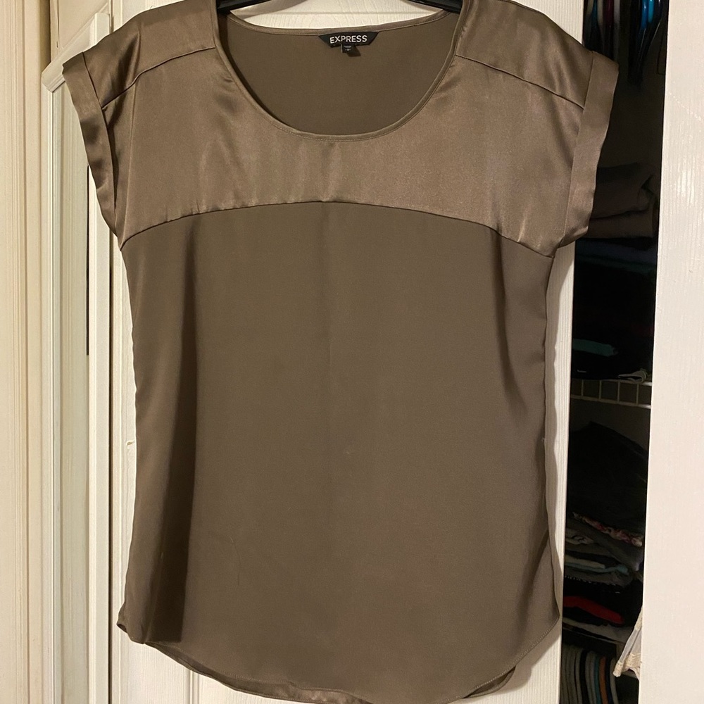 Mocha satin shirt